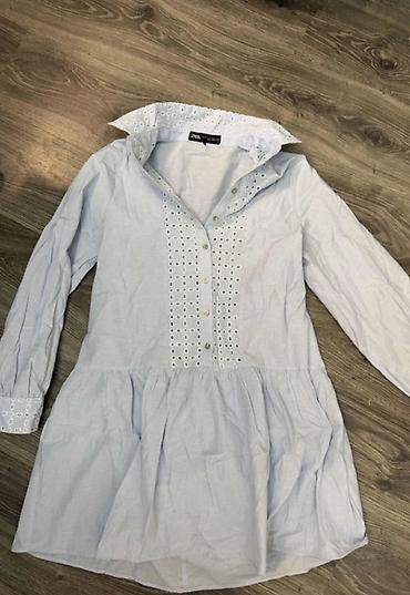 pull and bear dukserice: Lagana Zara letnja haljinica, mešavina pamuka i poliestera, veličine — 7