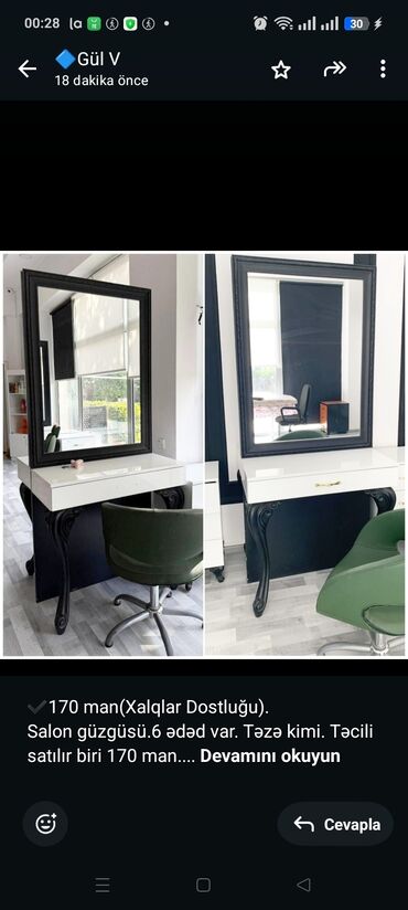 Mətbəx mebeli: ✔️170 man(Xalqlar Dostluğu). Salon güzgüsü.6 ədəd var. Təzə kimi