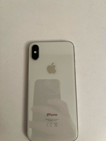 Apple iPhone: IPhone X, Б/у, 256 ГБ, White Titanium, Защитное стекло, Чехол, Кабель, 100 %