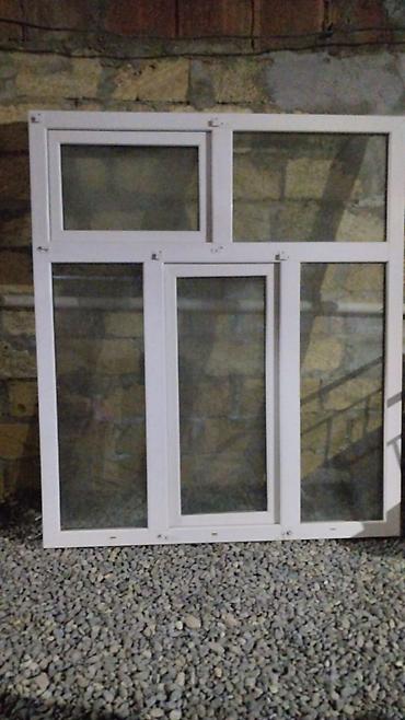 pitbul sekilleri: PVC pəncərə çərçivəsi satılır. Ağ rəngli, şüşəli konstruksiyadır — 1
