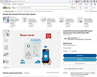 Utičnice: SONOFF S20 EU pametna Wi‑Fi utičnica - EU standard, šuko tip — 1