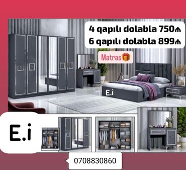 Çarpayılar: *Yataq dəsti / Yataq otağı mebeli* ✔️Rəng seçimi var *🎁Matras