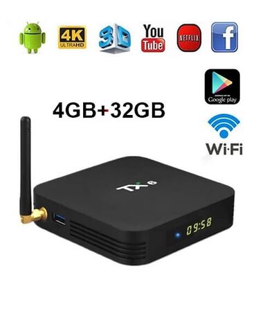 Smart TV bokslar: Yeni Smart TV boks TV box 4 GB / 32 GB, Android, Ünvandan götürmə, Pulsuz çatdırılma, Ödənişli çatdırılma