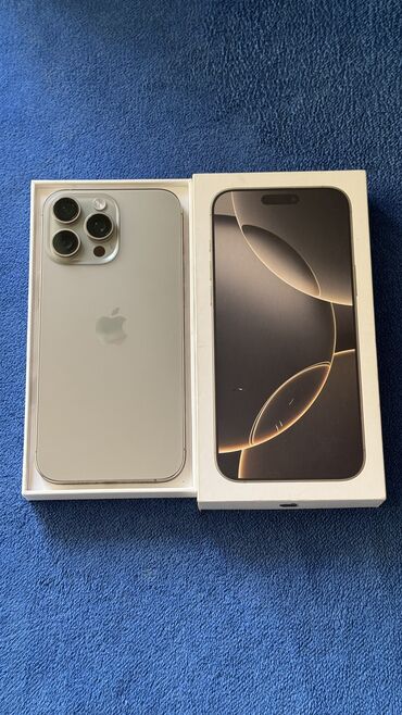 цены на айфон бишкек: IPhone 16 Pro Max, Колдонулган, 256 ГБ, Natural Titanium, Коргоочу айнек, Каптама, Куту, 99 %