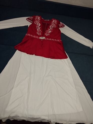 платье с длинным рукавом фонарик: Вечернее платье, Длинная модель, С рукавами, 5XL (EU 50)
