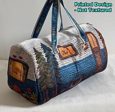 camper: Дорожная/спортивная сумка с принтом “кемпер в лесу” - Размеры: 43 × — 1