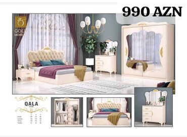 Yataq otağı dəstləri: İkinəfərlik çarpayı, Dolab, Termo, 2 tumba, Azərbaycan, Yeni — 8