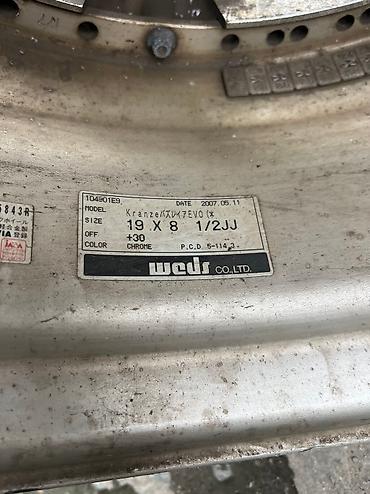 Диски: Литые Диски R 19 Weds, Комплект, отверстий - 5, Б/у — 12