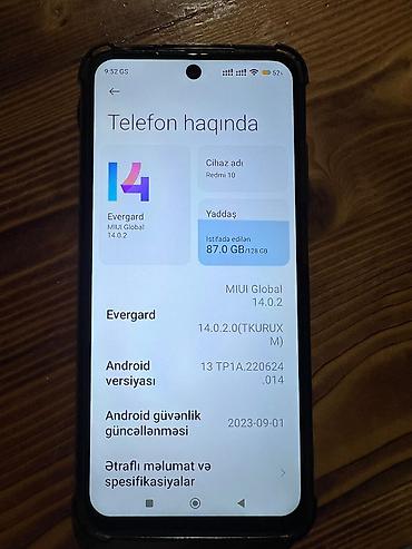 xiaomi pad: Redmi 10, 128 GB, rəng - Qara, Qırıq, Face ID, Barmaq izi — 1