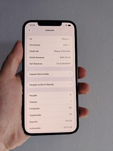 iphone 11 elde: IPhone 12 Pro Max, 128 GB, Pacific Blue, Simsiz şarj, Face ID — 3