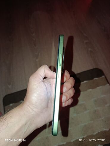 xiaomi mi5: Xiaomi Redmi 14C, 256 GB, rəng - Yaşıl, 
 Sensor, Barmaq izi, İki sim kartlı