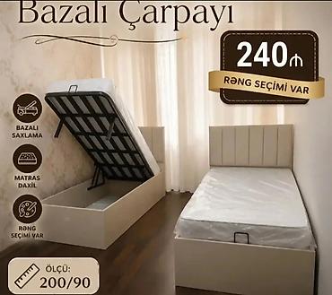 kalonka hamam: Bazalı çarpayı – praktik və rahat model. - Ölçü: 200×90 sm - Bazalı — 1