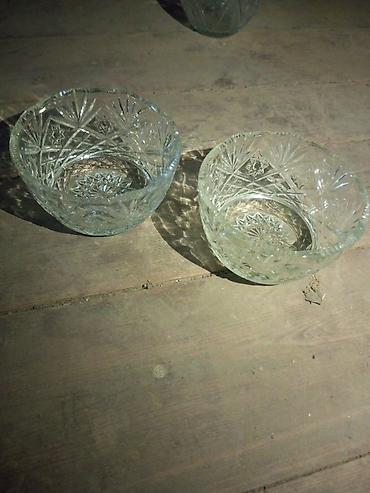kəsik əl şəkilləri: Razilaşma yolu ilə Kəsilmiş şüşə qablar dəsti - Material: şəffaf — 4
