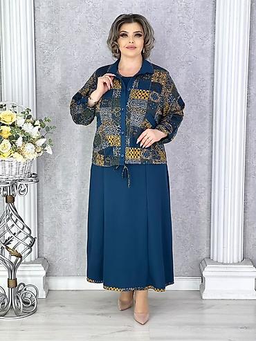 кардиган жемпир: Күнүмдүк көйнөк, Made in KG, Күз-жаз, Узун модель, Трикотаж, Трапеция, L, XL, 2XL — 3