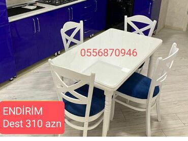Masa və oturacaq dəstləri: Qonaq otağı üçün, Yeni, Açılmayan, Dördbucaq masa, 6 stul -da lalafo.az — 16 Masa və oturacaq dəstləri: Qonaq otağı üçün, Yeni, Açılmayan, Dördbucaq masa, 6 stul — 16