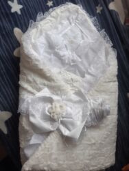 детские вещи от 0 до 1: Детский конверт,на выписку,белоснежный