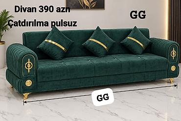 Məhsul: Yaşıl məxməri divan - Qiymət: 390 AZN - Çatdırılma: pulsuz
