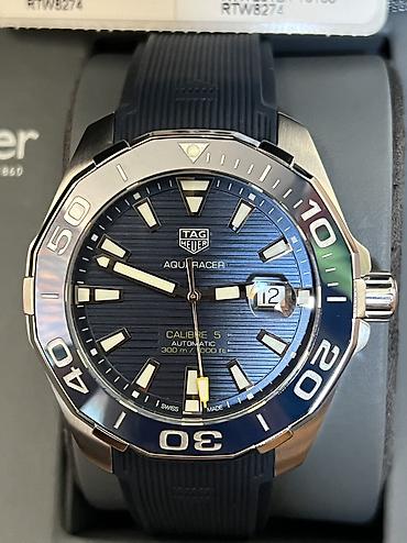 ремешки на apple: TAG Heuer Aquaracer Calibre 5 Automatic 43mm Настоящая швейцарская — 9