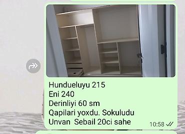 Sifarişlə mebel: Düz dolab, Paltar üçün, Quraşdırıla bilən — 1