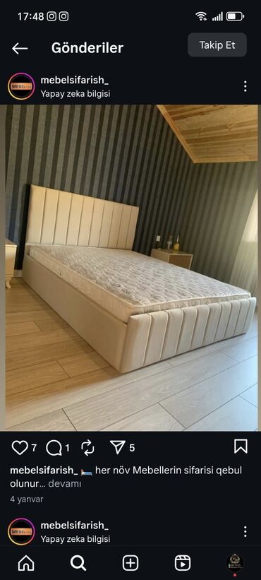 Sifarişlə çarpayılar: İkinəfərlik, Bazasız, Pulsuz matras, Siyirməsiz, Azərbaycan — 6