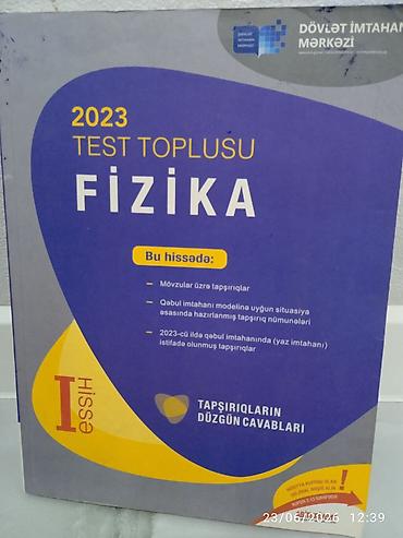 test toplu pdf: Məhsul: 2023 Test Toplusu – Fizika (I hissə) Xüsusiyyətlər: - Dövlət — 1