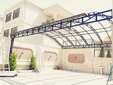 Dam işləri: Naveslerin ve kaziroklarin yigilmasi Polikarbonat ve dam ortuklerinin — 11