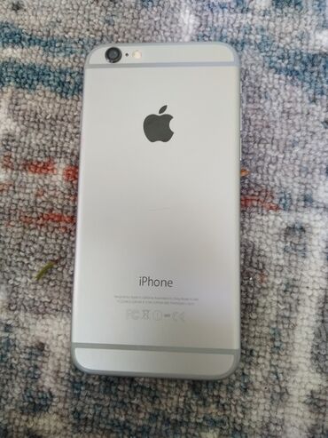 Apple iPhone: IPhone 6, Б/у, < 16 ГБ, Серебристый, Зарядное устройство, Чехол, Кабель, 84 %