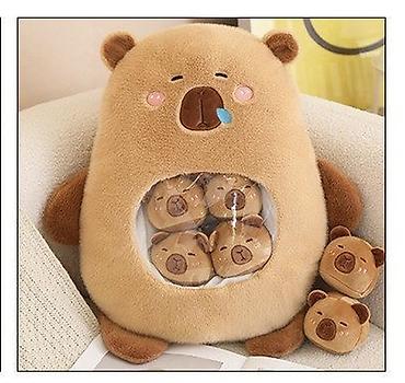 handmade подушки: Игрушка капибара-подушка. В комплекте 1 основная игрушка+6 маленьких — 1