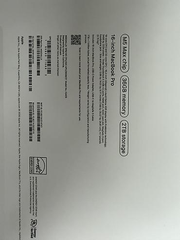Ноутбуки Apple (MacBook): MacBook Pro 16" Конфигурация: - Чип Apple M5 Max - Оперативная память — 3