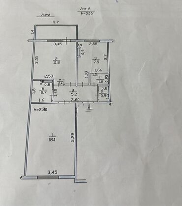 Продажа квартир: 2 комнаты, 53 м², 105 серия, 2 этаж, Косметический ремонт