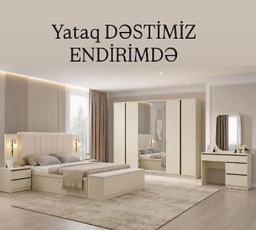 pastel desti: Müasir dizaynlı yataq dəsti – zərif bej tonlarında, minimalist xətləri — 1
