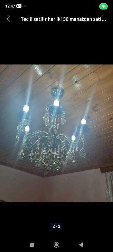 çılçıraq satışı: Çılçıraq, 6 lampa, Şüşə