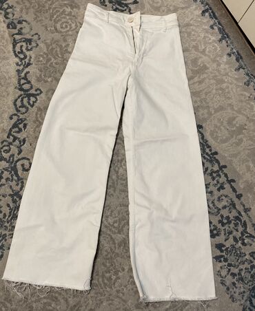 джинсы клеш: Клеш, Zara basic, США, Высокая талия
