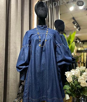 джинсовая платья: Платье из денима — New Collection - Материал: плотный джинсовый — 2
