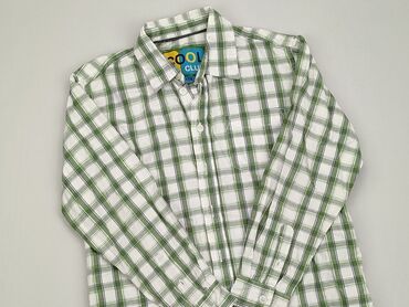 jeansy 7 8 z wysokim stanem: Shirt 8 years, condition - Good, pattern - Cell, color - Green