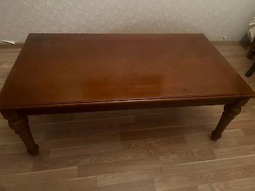 Masalar: Taxta kofe/çay masası - Material: massiv ağac - Rəng: qəhvəyi, isti — 3