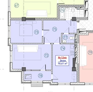 квартира на ночь восток 5: 2 комнаты, 70 м², Элитка, 2 этаж