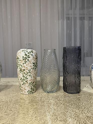 Вазы: Декоративные вазы — керамика и стекло, разнообразные формы и фактуры — 8