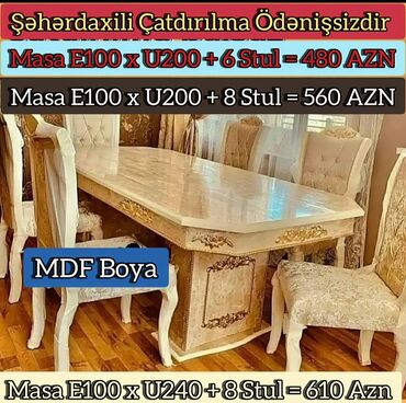 Masa və oturacaq dəstləri: Qonaq otağı üçün, Yeni, Açılmayan, Dördbucaq masa, 6 stul -da lalafo.az — 27 Masa və oturacaq dəstləri: Qonaq otağı üçün, Yeni, Açılmayan, Dördbucaq masa, 6 stul — 27