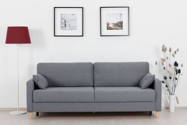 стол с диваном: Прямой диван, цвет - Серый, В рассрочку, Новый