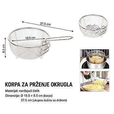 KMT Okrugla korpa za prženje 5403885-A Okrugla žičana korpa za