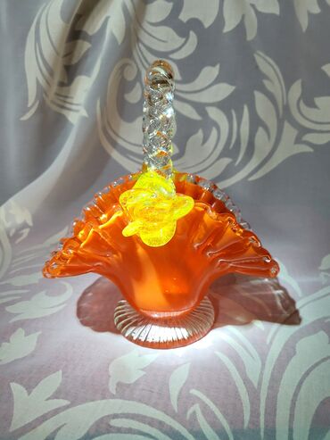 Ostali kućni dekor: Murano nova korpa,duvano staklo 70te. Korpica nova,sve na njoj je — 4