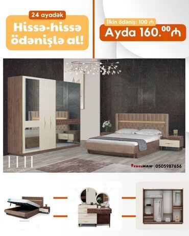 mebel dəst: Yeni yataq dəstləri KREDİTLƏ Yeni model ecazkar yataq dəstləri tək