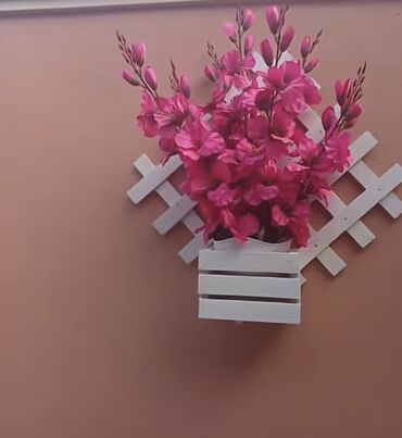 Digər divar panelləri: Məhsul: Taxta dekorativ güldan qutuları və divar üçün asma çiçək — 8