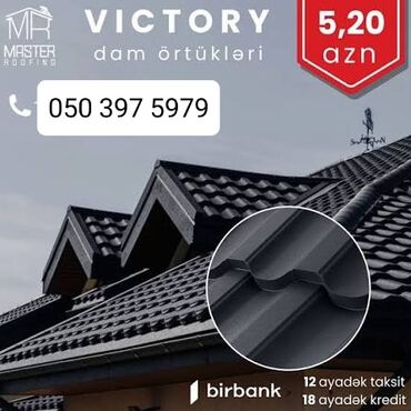 Çerepitsa: Metal dam örtükləri, rəng - Qara, Pulsuz çatdırılma, Zəmanətli, Kredit var — 1