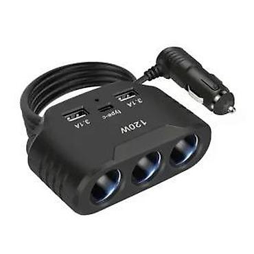 solar: Adapter za upaljač za automobil sa više utičnica i USB porto. Adapter — 3