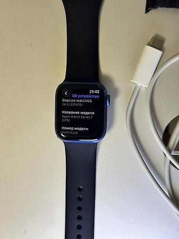 Apple Watch: Apple Watch Series 7,41мм Синий АКБ 96%,память 32гб В комплекте — 3