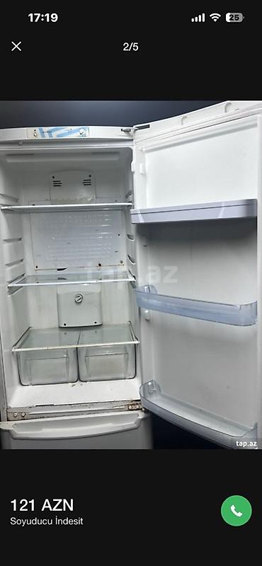 indezit: İşlənmiş 2 qapılı Indesit Soyuducu Satılır, rəng - Ağ — 3