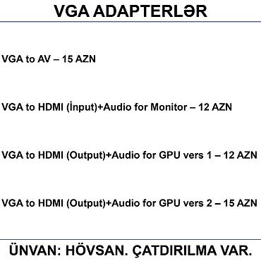 en ucuz noutbuklar: Adapterlər/Konverterlər (Çeviricilər) 📍Ünvan: Bakı şəh, Suraxanı ray — 7