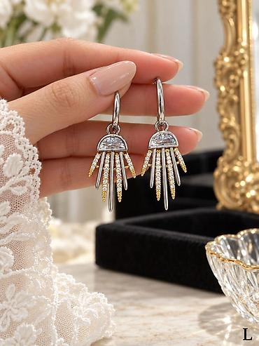 Sırğalar: Qadınlar üçün zərif sırğalar kolleksiyası - Material: parıldayan — 1